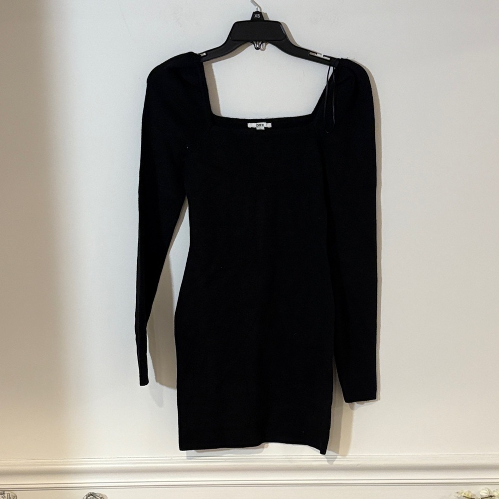 Bar III Elegant Black Long Sleeve Dress